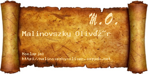 Malinovszky Olivér névjegykártya