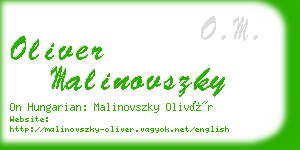 oliver malinovszky business card